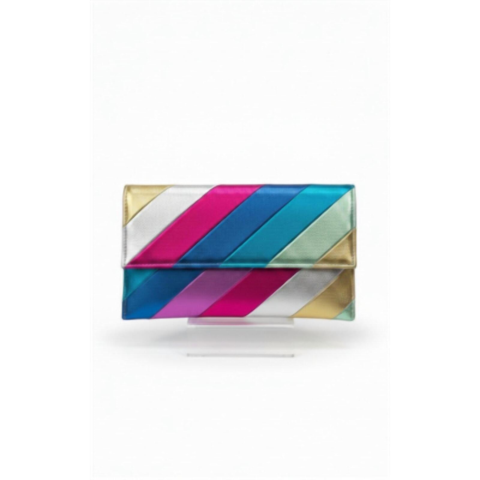New Urban Expressions Rainbow Leather Clutch In Multi